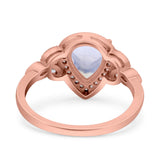 Pear Teardrop Natural Stone Wedding Ring
