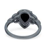 Pear Teardrop Natural Stone Wedding Ring