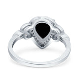 Pear Teardrop Natural Stone Wedding Ring