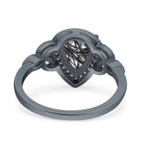 Pear Teardrop Natural Stone Wedding Ring