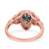 Pear Teardrop Natural Stone Wedding Ring
