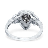 Pear Teardrop Natural Stone Wedding Ring