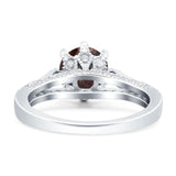Vintage Style Round Natural Stone Wedding Ring