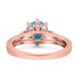 Vintage Style Round Natural Stone Wedding Ring