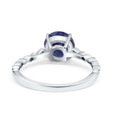 Round Natural Stone Wedding Ring