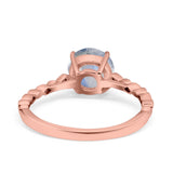 Round Natural Stone Wedding Ring