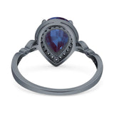 Pear Teardrop Natural Stone Wedding Ring