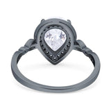 Pear Teardrop Natural Stone Wedding Ring