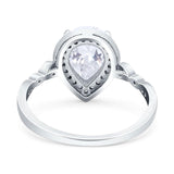 Pear Teardrop Natural Stone Wedding Ring