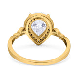 Pear Teardrop Natural Stone Wedding Ring