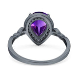 Pear Teardrop Natural Stone Wedding Ring