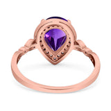 Pear Teardrop Natural Stone Wedding Ring