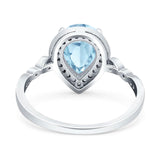 Pear Teardrop Natural Stone Wedding Ring