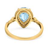 Pear Teardrop Natural Stone Wedding Ring