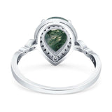 Pear Teardrop Natural Stone Wedding Ring