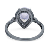 Pear Teardrop Natural Stone Wedding Ring