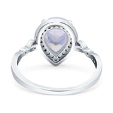 Pear Teardrop Natural Stone Wedding Ring