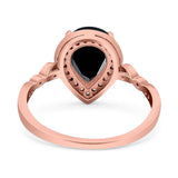 Pear Teardrop Natural Stone Wedding Ring