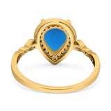 Pear Teardrop Natural Stone Wedding Ring