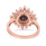 Art Deco Round Natural Stone Floral Ring