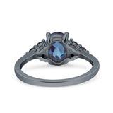 Oval Natural Stone Engagement Ring