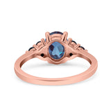 Oval Natural Stone Engagement Ring