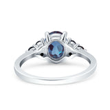Oval Natural Stone Engagement Ring