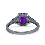 Oval Natural Stone Engagement Ring
