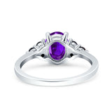 Oval Natural Stone Engagement Ring