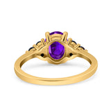 Oval Natural Stone Engagement Ring