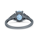 Oval Natural Stone Engagement Ring