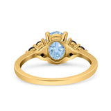 Oval Natural Stone Engagement Ring