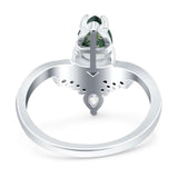 Pear Teardrop Natural Stone Wedding Ring