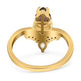 Pear Teardrop Natural Stone Wedding Ring