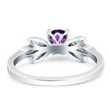 Art Deco Round Natural Stone Floral Ring