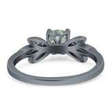 Art Deco Round Natural Stone Floral Ring