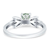 Art Deco Round Natural Stone Floral Ring