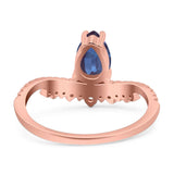 Pear Teardrop Natural Stone Wedding Ring