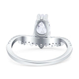 Pear Teardrop Natural Stone Wedding Ring