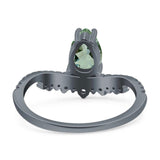 Pear Teardrop Natural Stone Wedding Ring