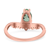 Pear Teardrop Natural Stone Wedding Ring