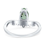 Pear Teardrop Natural Stone Wedding Ring