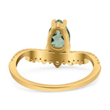 Pear Teardrop Natural Stone Wedding Ring