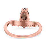 Pear Teardrop Natural Stone Wedding Ring