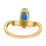 Pear Teardrop Natural Stone Wedding Ring