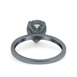 Pear Teardrop Natural Stone Solitaire Ring