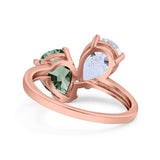 Pear Teardrop Natural Stone Wedding Ring