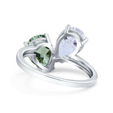Pear Teardrop Natural Stone Wedding Ring