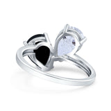 Pear Teardrop Natural Stone Wedding Ring