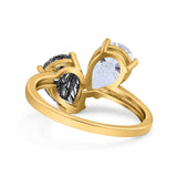 Pear Teardrop Natural Stone Wedding Ring